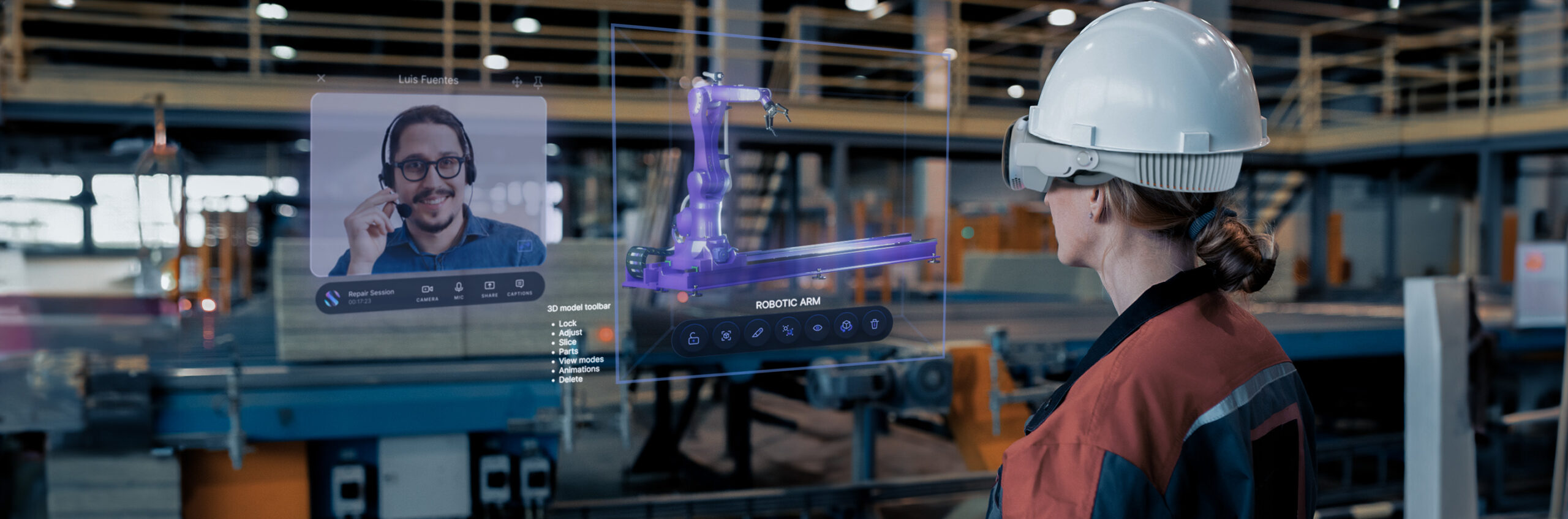 Designer reviewing a 3D product overlay with AR